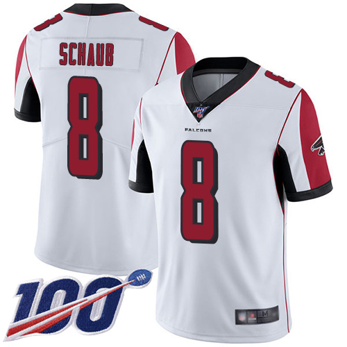 Atlanta Falcons Limited White Men Matt Schaub Road Jersey NFL Football #8 100th Season Vapor Untouchable